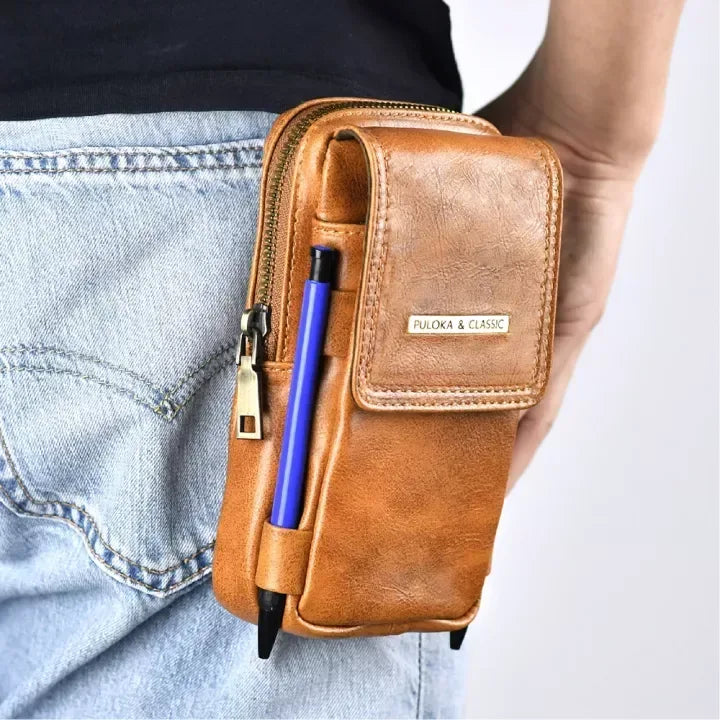 Puloka Leather Phone Holster Belt Bag - Three