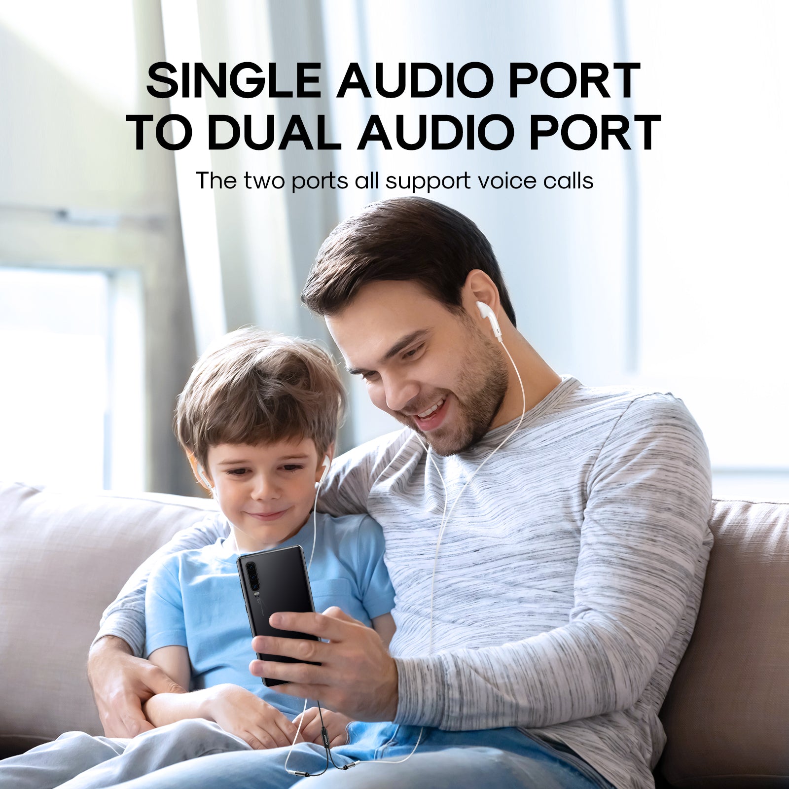 Joyroom Male To 2-Female Y-splitter Audio Cable