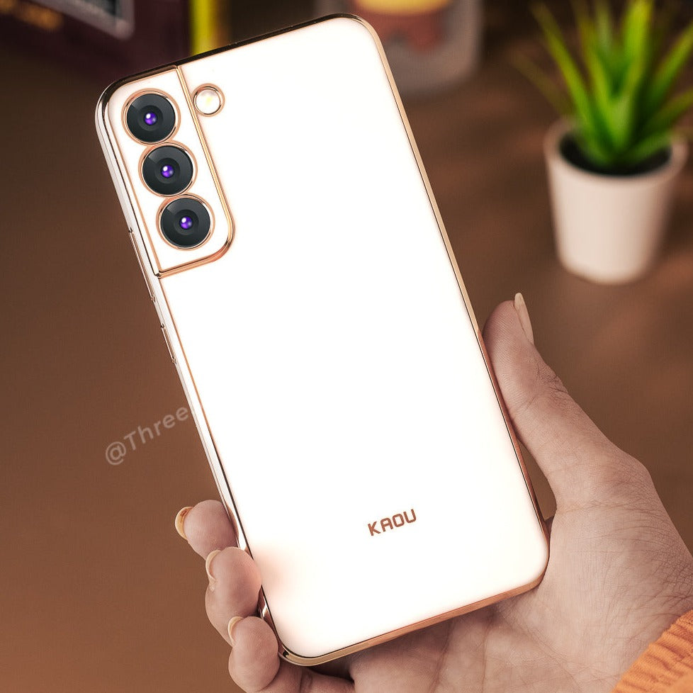 Plating Gold Lens Protection Case Samsung S22 Plus