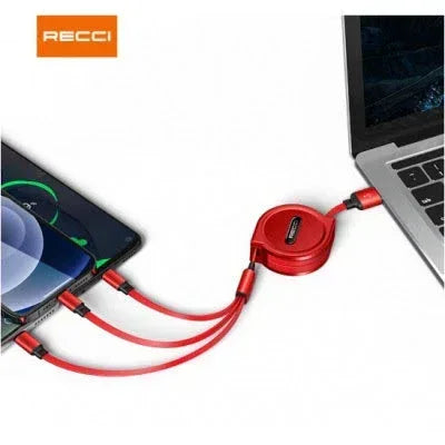 Recci 3 in 1 USB Cable Thunder RTC-T08 - Three