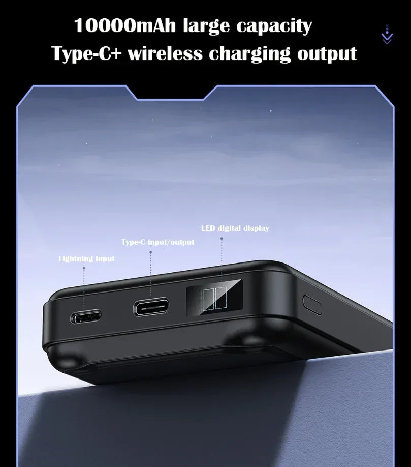 Awei Mini Wireless Magnetic Power Bank 10000mAh P155K - Three