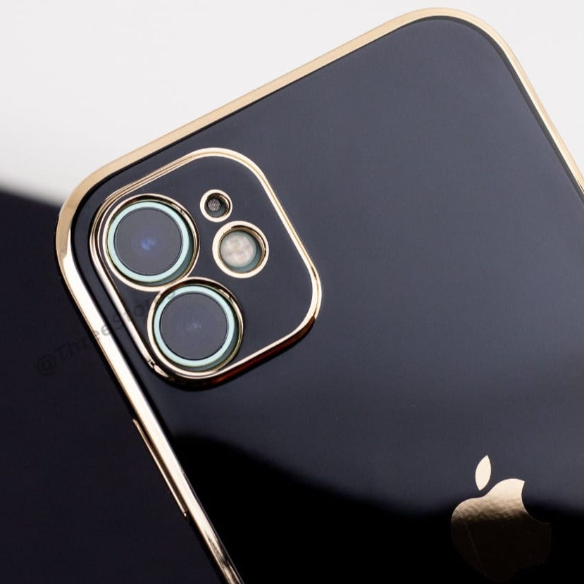 Plating Gold Lens Protection Case iPhone 12