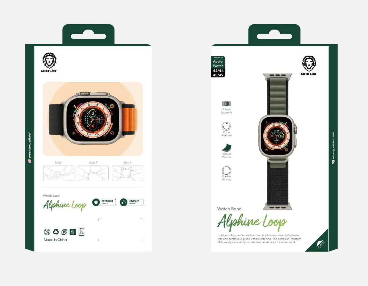 Green Lion Alpine Loop Watch Band - Three