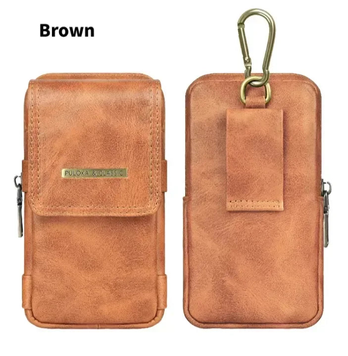 Puloka Leather Phone Holster Belt Bag - Three