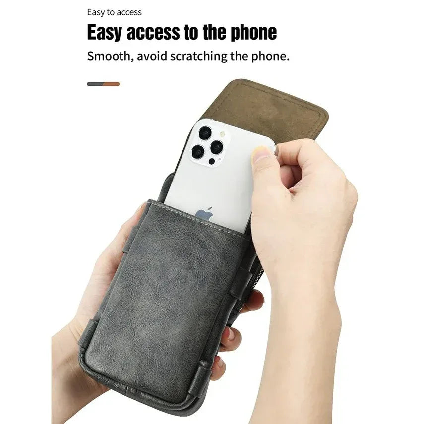 Puloka Leather Phone Holster Belt Bag - Three