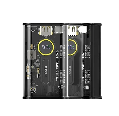 Lanex Transparent Dual Fast Charging Power Bank LP23 - Three