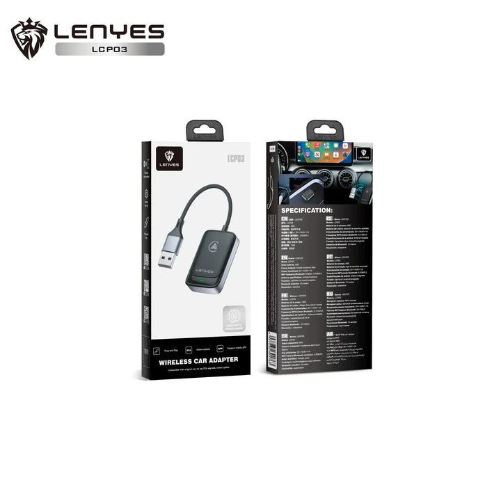 Lenyes Bluetooth 5.0 5GHz Wireless CarPlay Android Auto Adapter LCP03