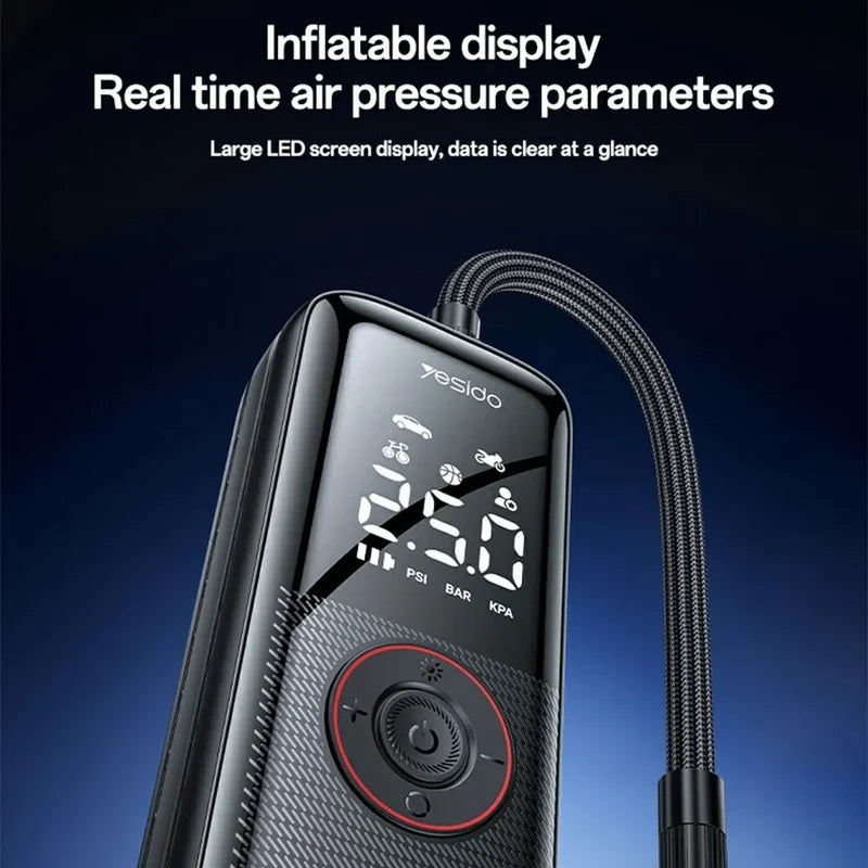 YESIDO Smart Wireless Tire Inflator Air Compressor 85W 5000mAh VC17