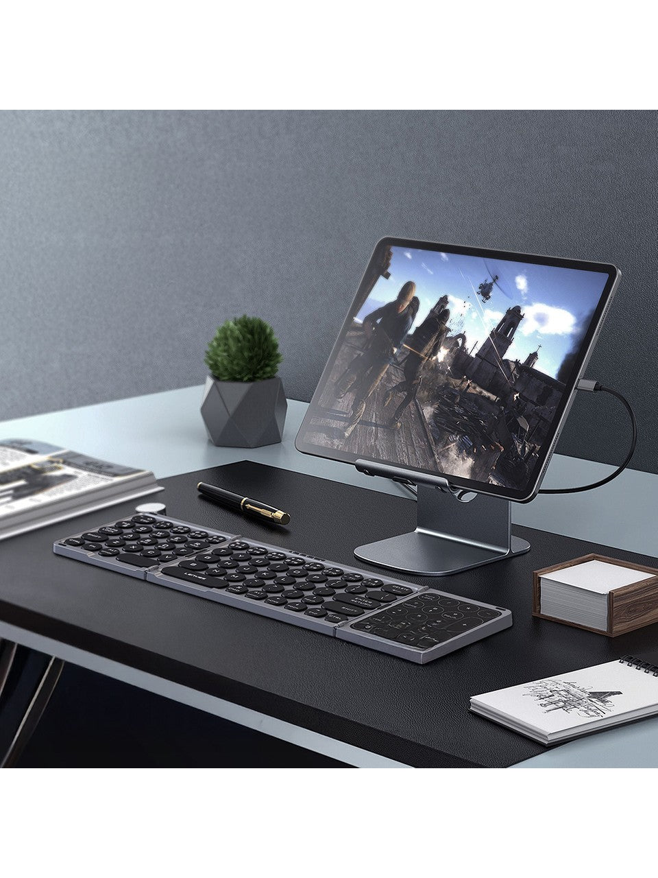 Lenyes Foldable Bluetooth Keyboard with Touchpad WK110