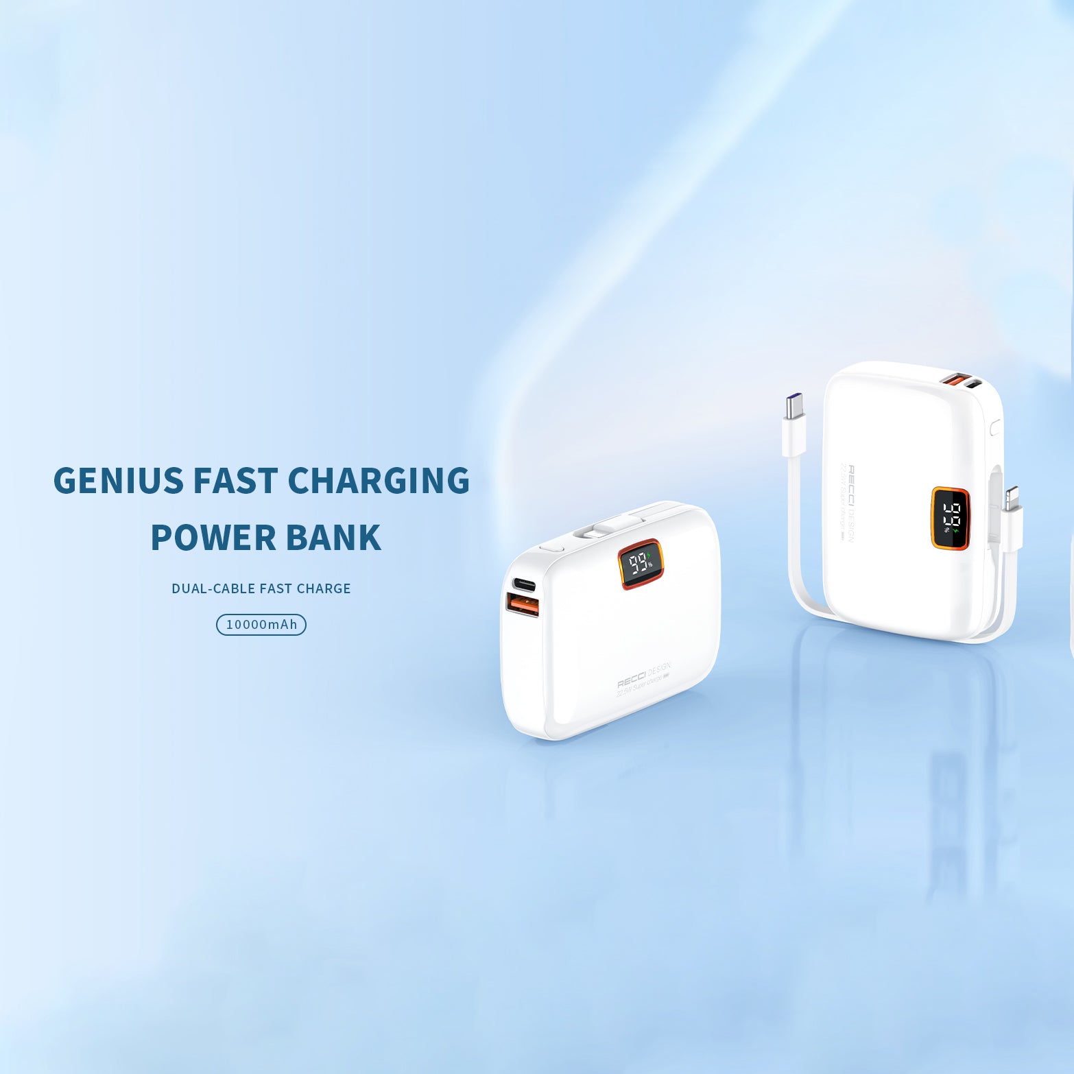Recci Genius 10000 mAh Fast Charging Power Bank RPB-P33