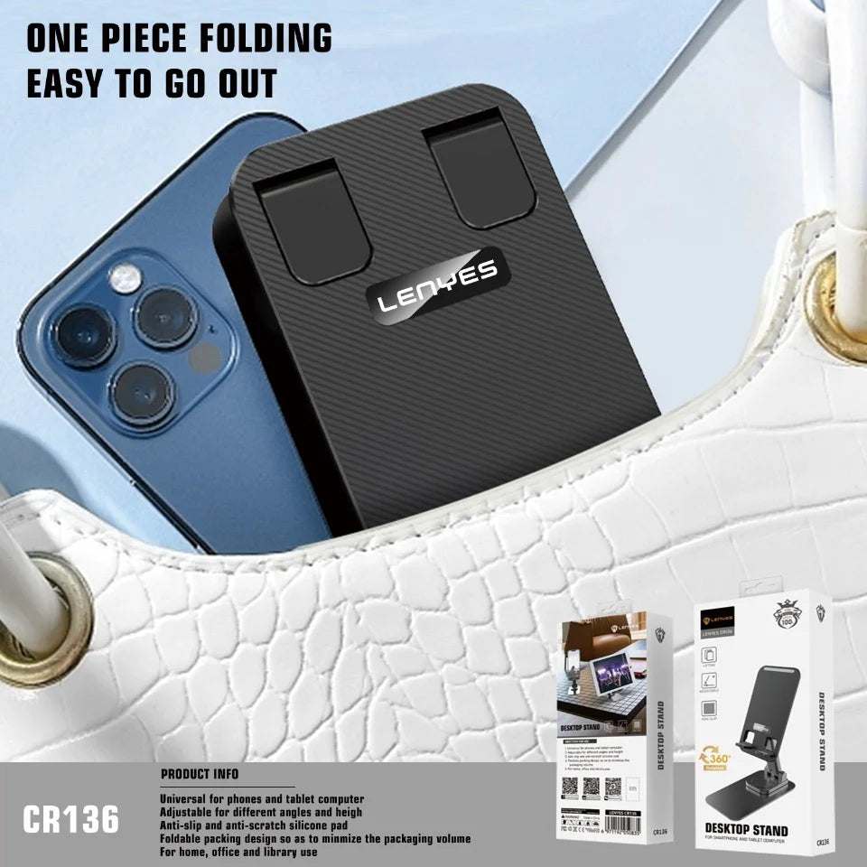 Lenyes 360-Degree Foldable Phone Tablet Stand CR136