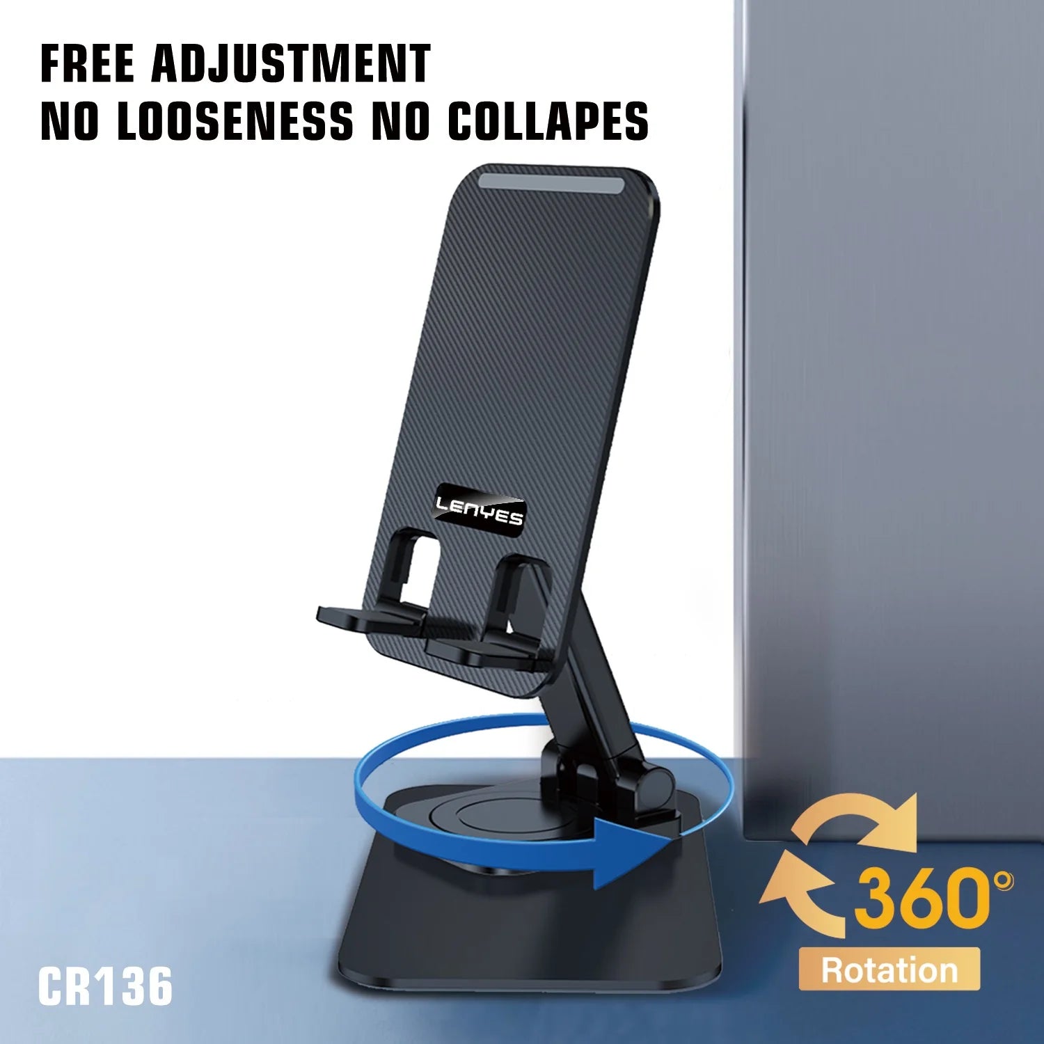 Lenyes 360-Degree Foldable Phone Tablet Stand CR136