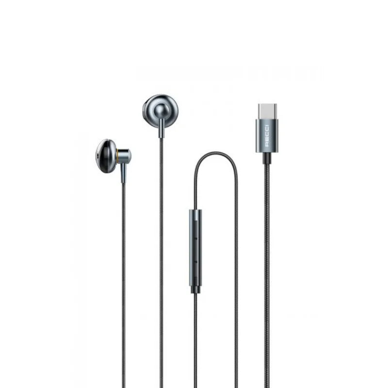 Recci Stereo High-Quality Wired USB-C Earphone REP-L26