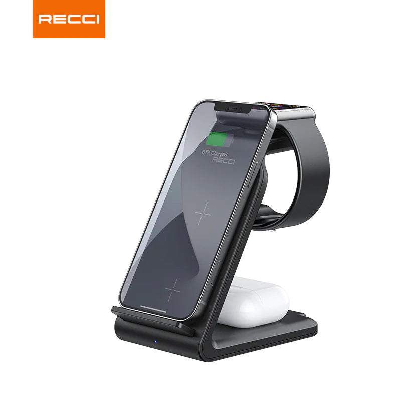 Recci 4 In 1 Desktop Stand Wireless Charger RCW-16