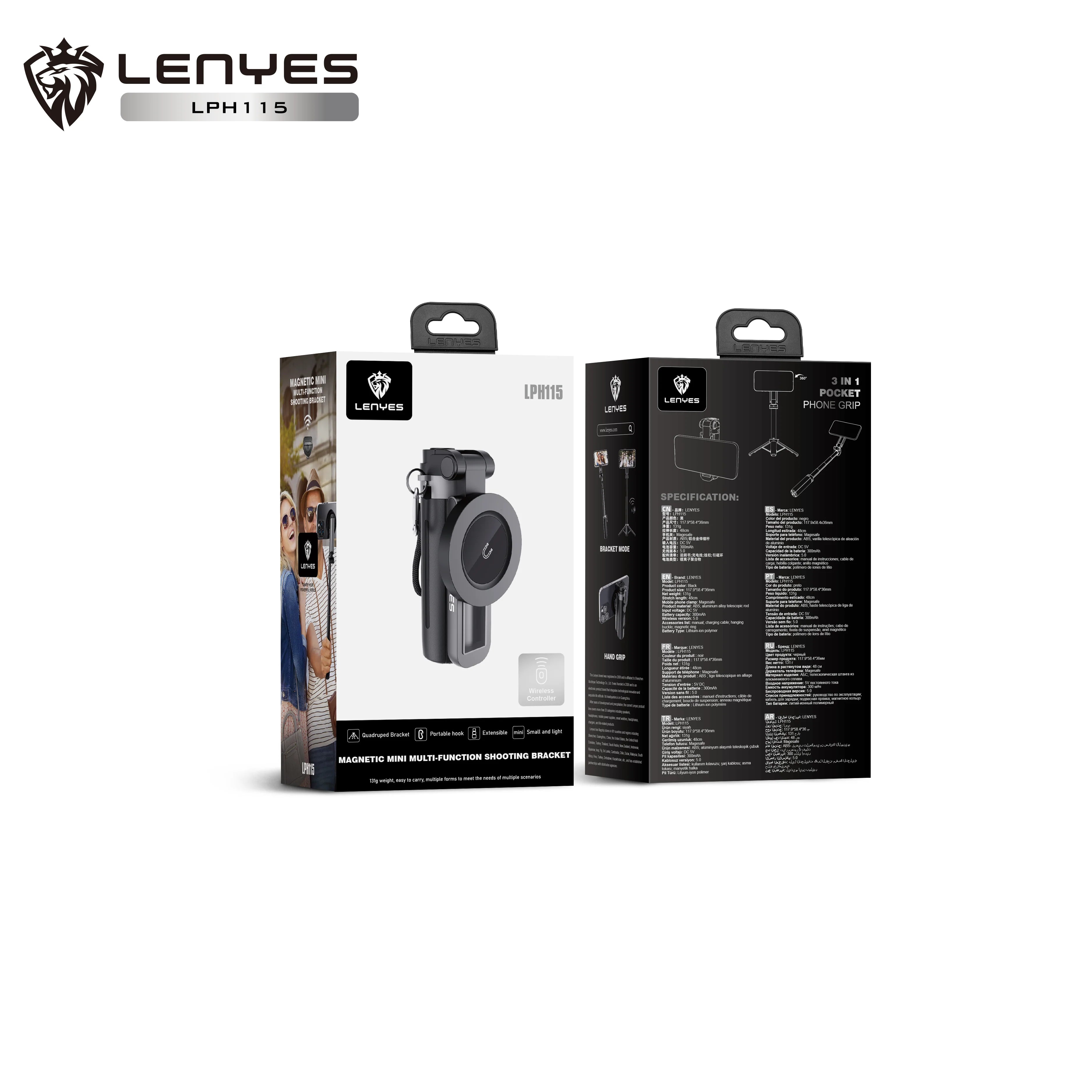 Lenyes 3-in-1 MagSafe Mini Tripod Selfie Stick LPH115