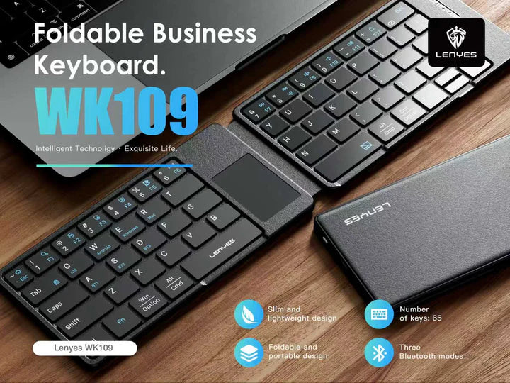 Lenyes Foldable Bluetooth Keyboard with Touchpad WK109