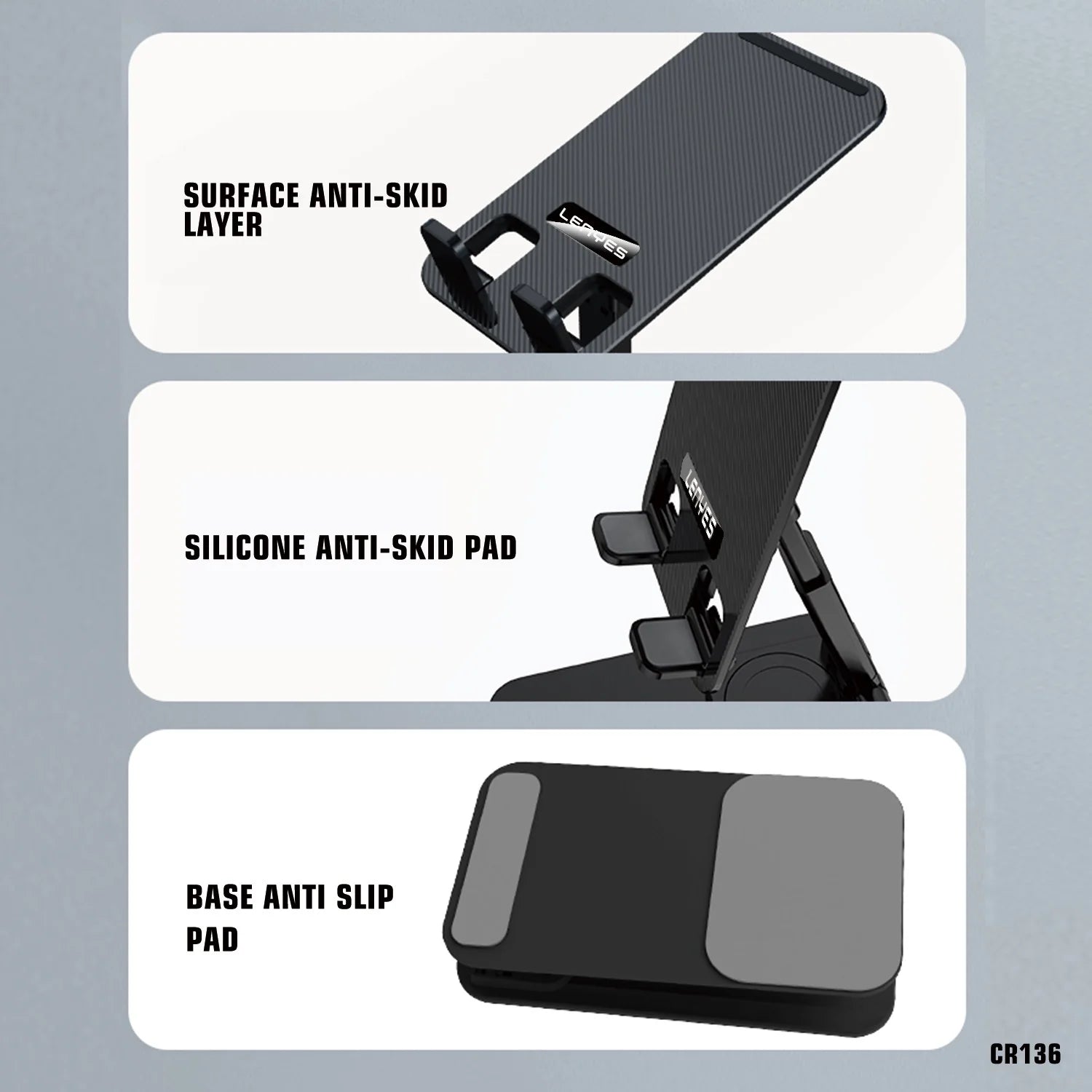 Lenyes 360-Degree Foldable Phone Tablet Stand CR136