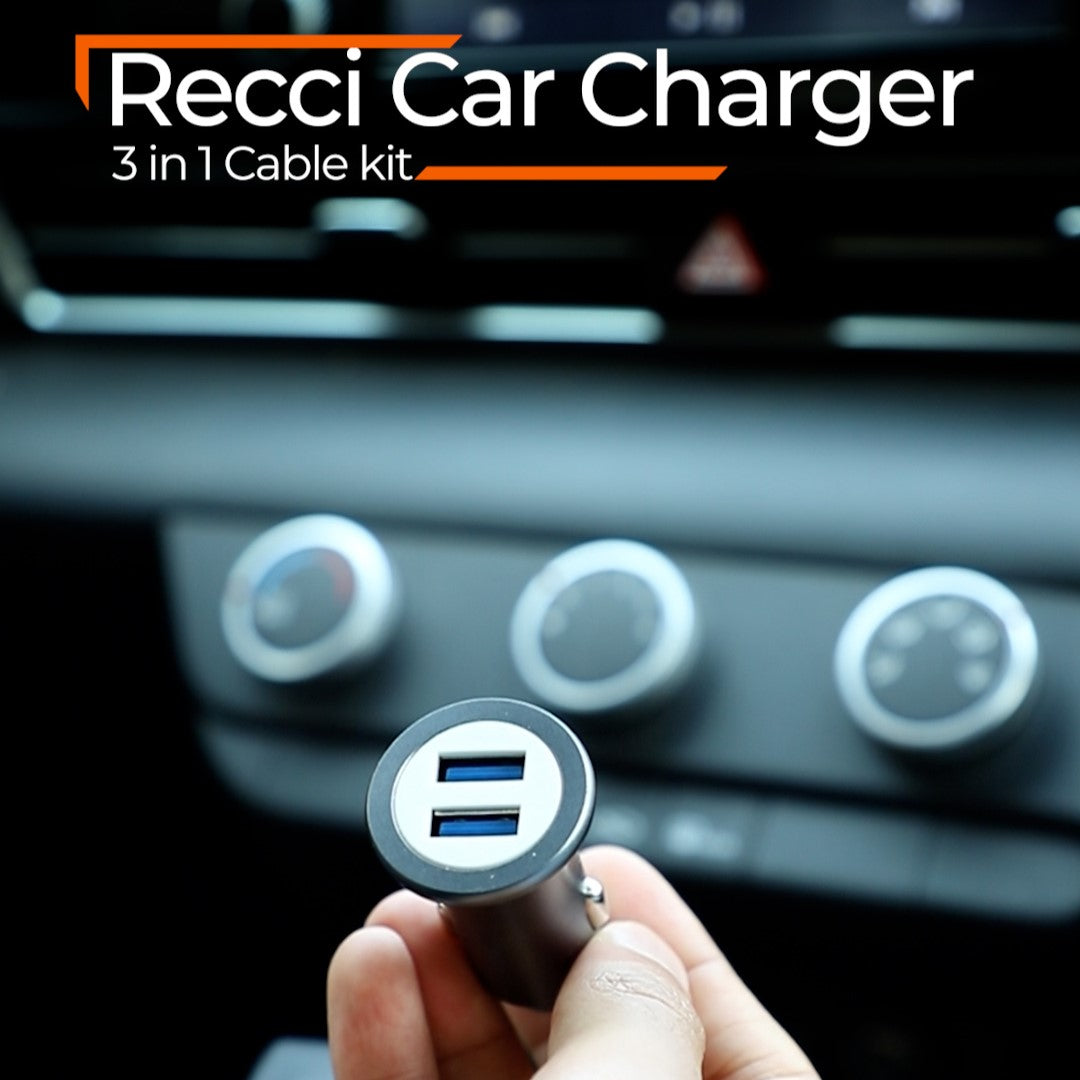 Recci 3 in 1 Cable + Car Charger kit RQ03T