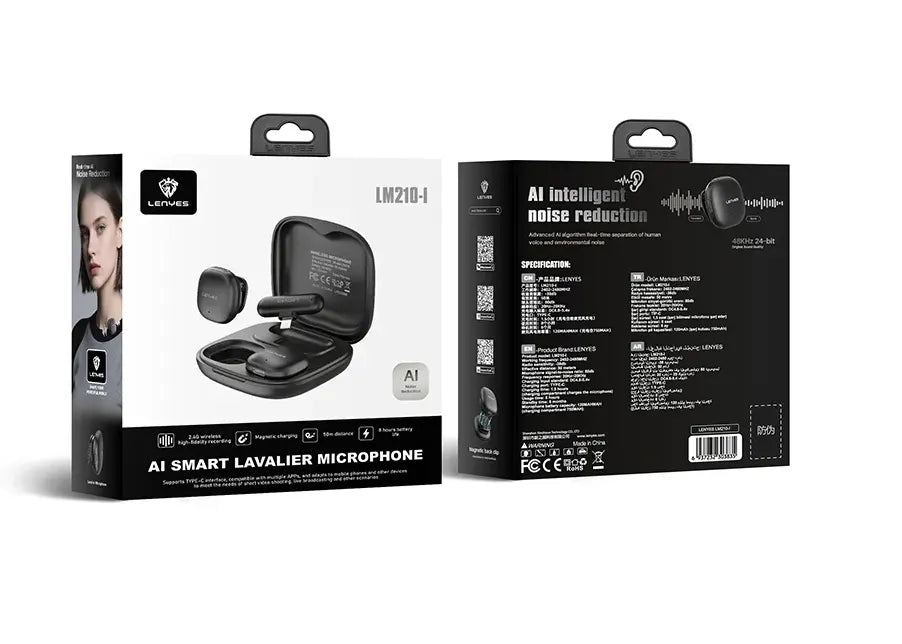 Lenyes Lightning Dual AI Noise-Cancelling Lavalier Microphone LM210-I