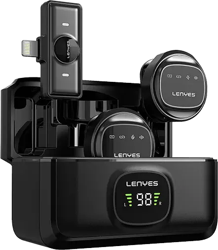 Lenyes Lightning Dual Wireless Lavalier Microphone LM204-I