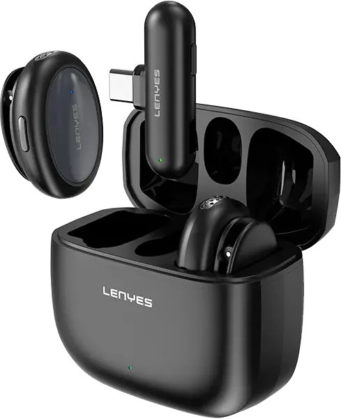 Lenyes Type-C 24-Bit 50m Dual Wireless Lavalier Microphone LM211-TC