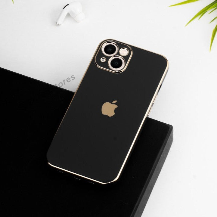 Plating Gold Lens Protection Case iPhone 14