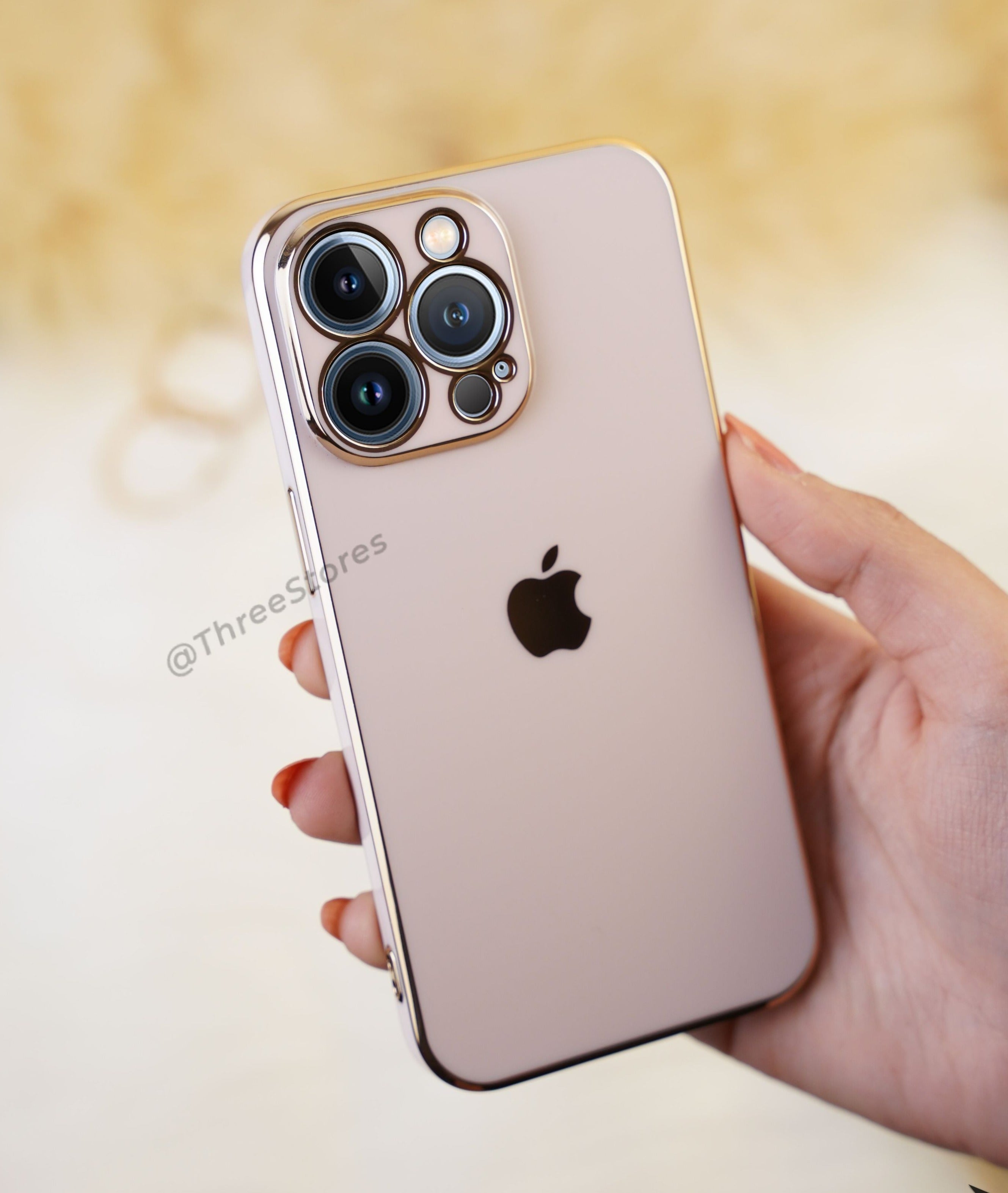 Plating Gold Lens Protection Case iPhone 14 Pro