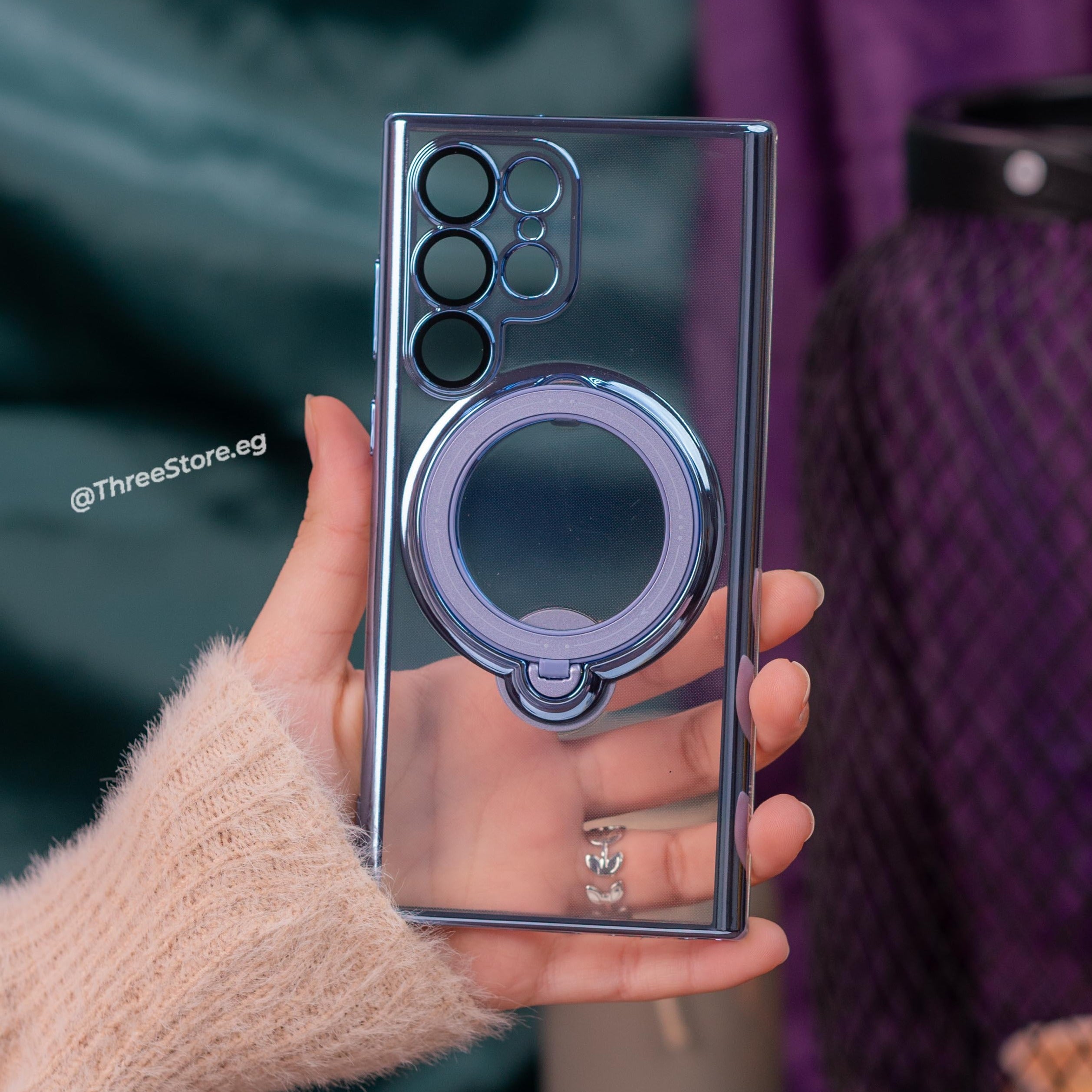 هاتف Samsung S22 Ultra الخاص بك مع جراب Magsafe الشفاف المزودة بحامل لمساعدتك للمشاهدة بزواية مريحه لك