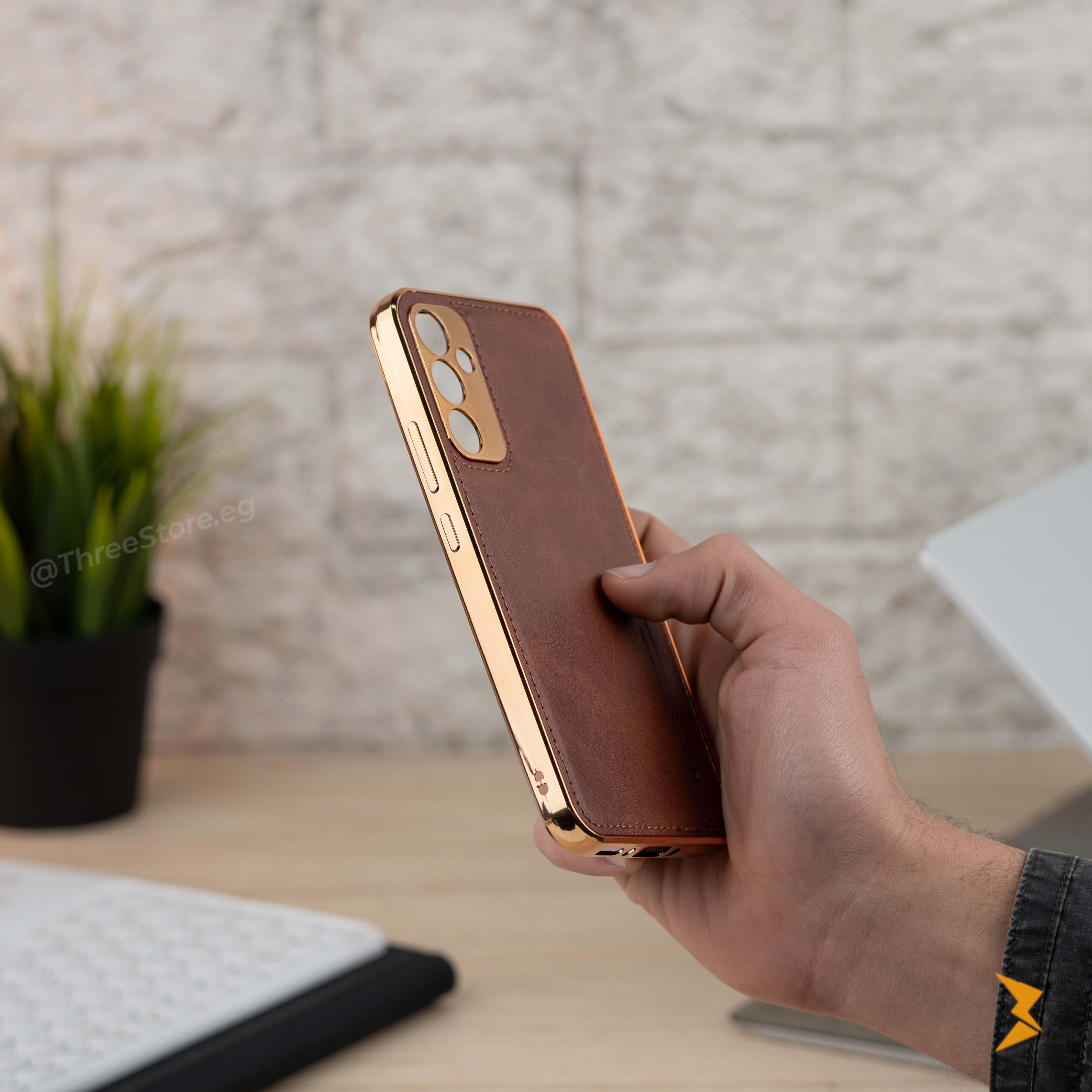 Gold Frame Leather Case Samsung A34
