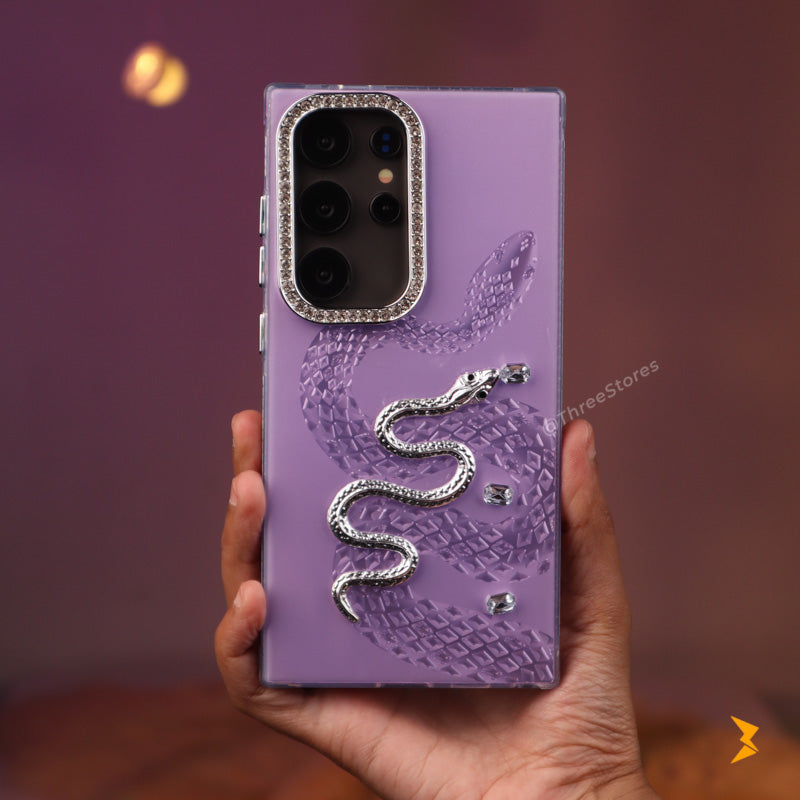 Diamond Heart Snake Case Samsung S24 Ultra