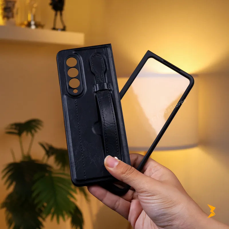 Retro Leather Grip Case Samsung Z Fold 3