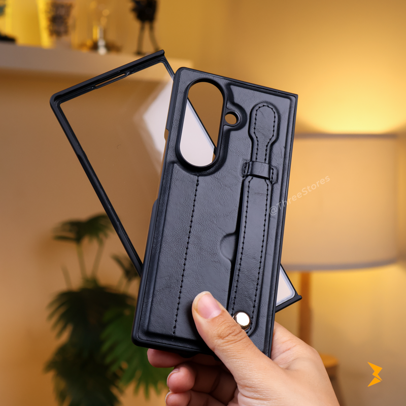Retro Leather Grip Case Samsung Z Fold 7