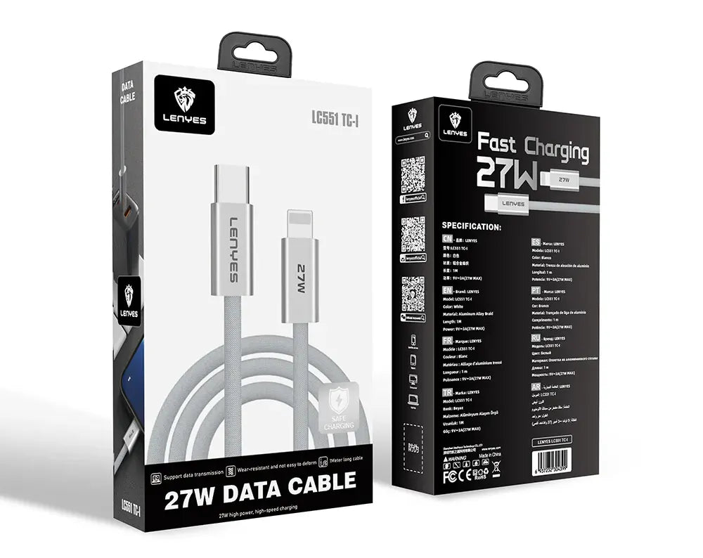 Lenyes Type-C to Lightning 27W Fast Charging Data Cable LC551 TC-I