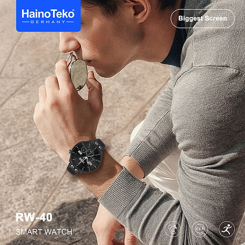 ساعة HainoTeko Germany RW-40 بتصميم عصري ولون أسود