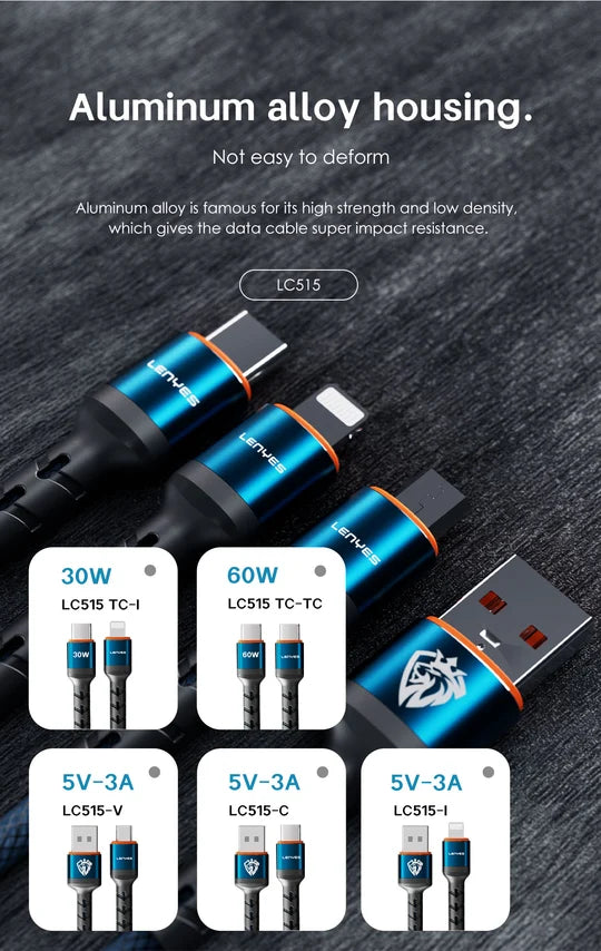 Lenyes Type-C to Lightning 12W Fast Charging Data Cable LC515TC-I