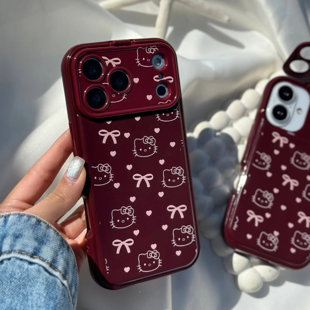 Kitty Burgundy Waves Case iPhone 17 Pro Max