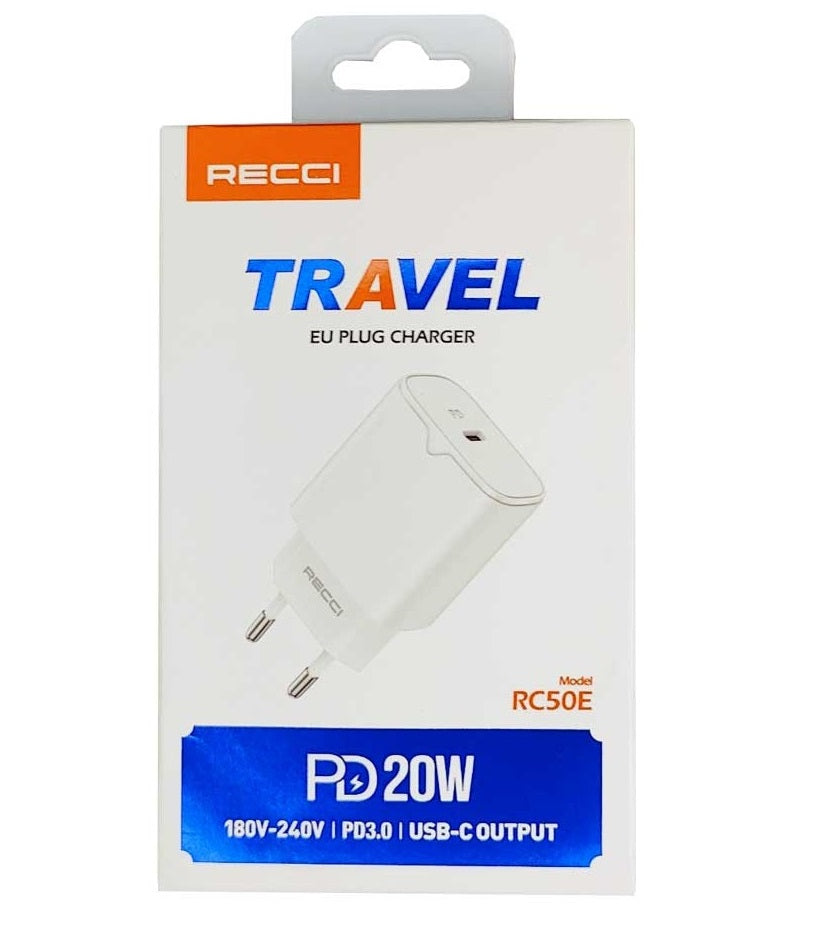 Recci Travel 20W Wall Charger RC50E