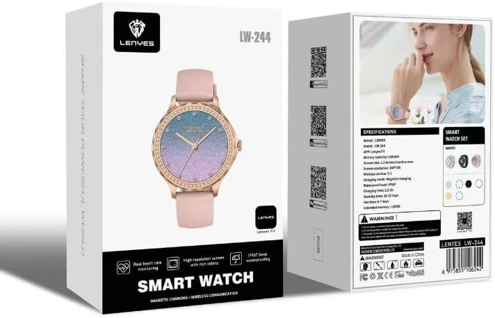 Lenyes 1.2-Inch Women Health Bluetooth Calling IP67 Smart Watch LW-244