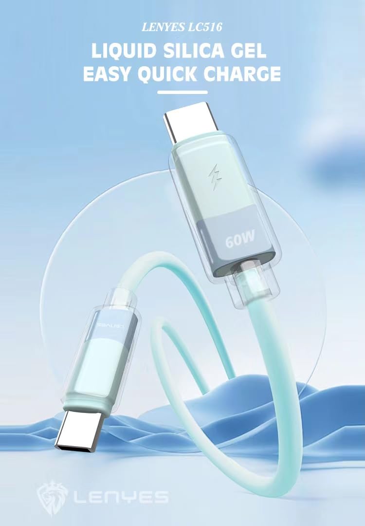Lenyes Type-C to Type-C 60W Fast Charging Data Cable LC516TC-TC