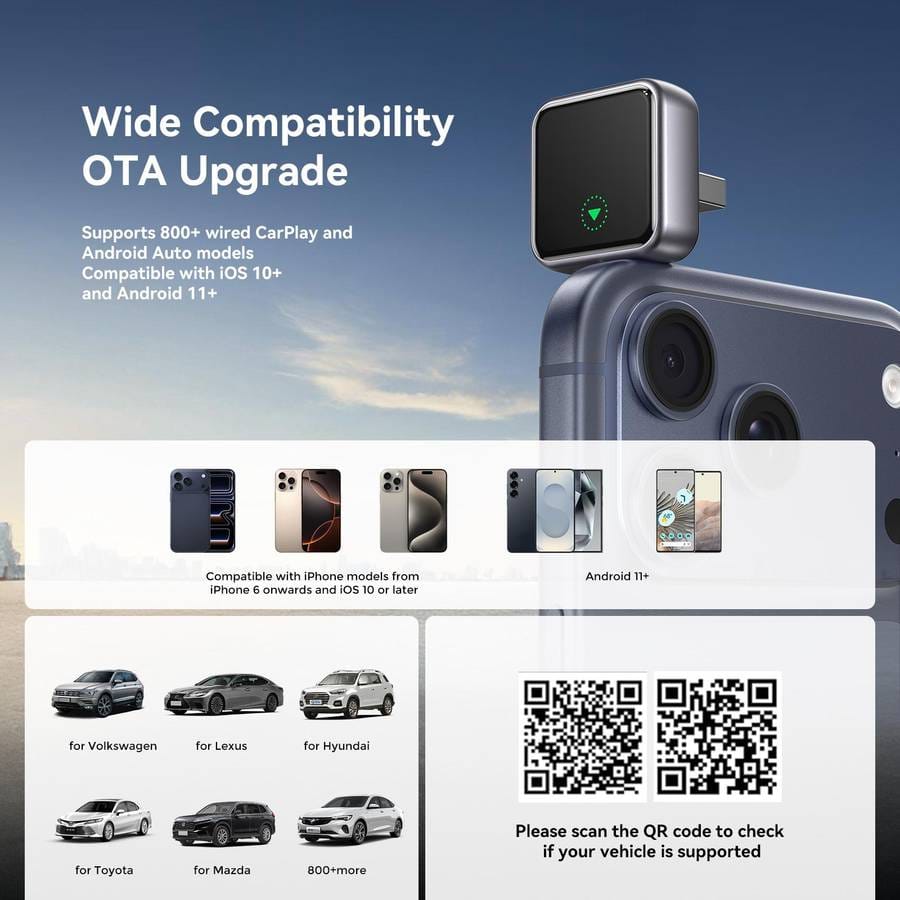 JOYROOM CarPlay Series 2 in 1 CarPlay / Android Auto Wireless Adapter JR-CP3