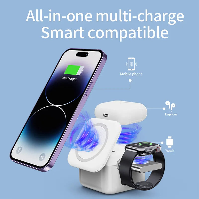 3 in 1 Cube Magnetic Wireless Charger