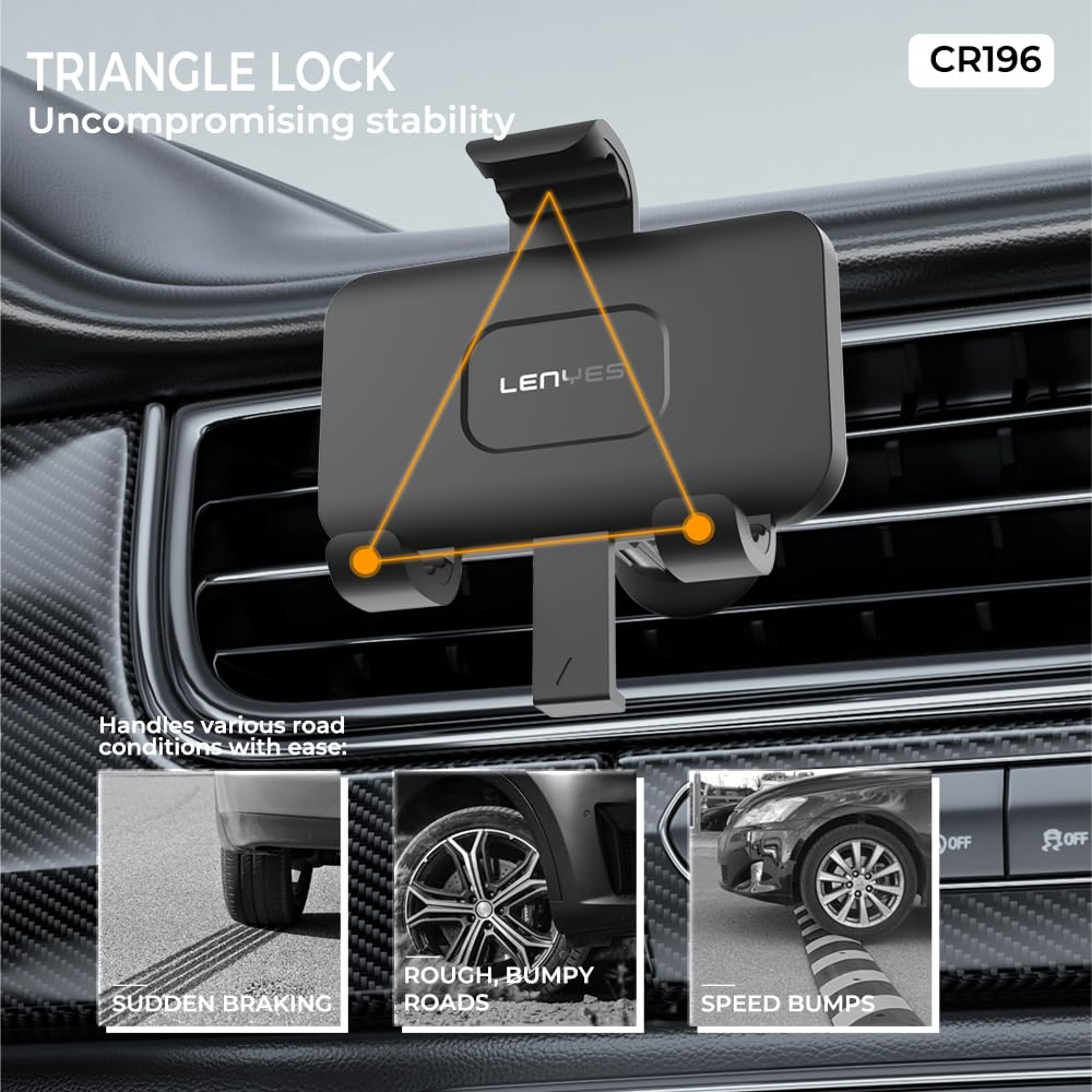 Lenyes Gravity Triangular-Lock Car Phone Holder CR196