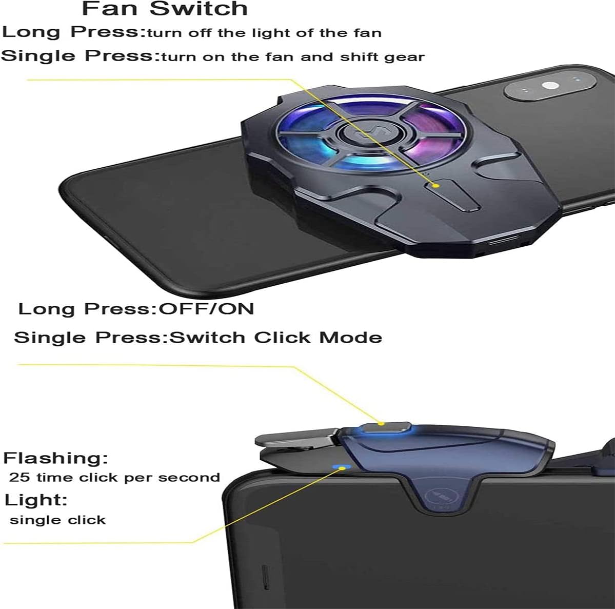 MEMO Mobile Fan Cooler &PUBG Gaming Joystick Trigger Gamepad AK03