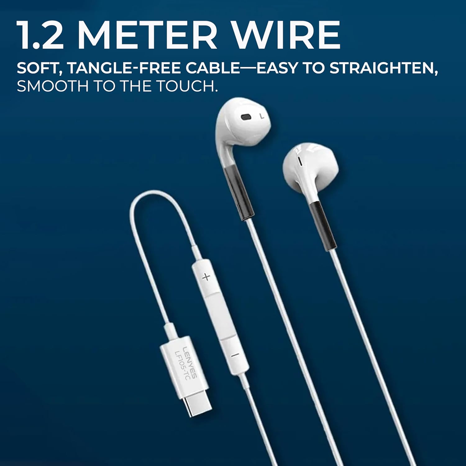 Lenyes Type-C 14mm HiFi Mic Wired Earphones LF105