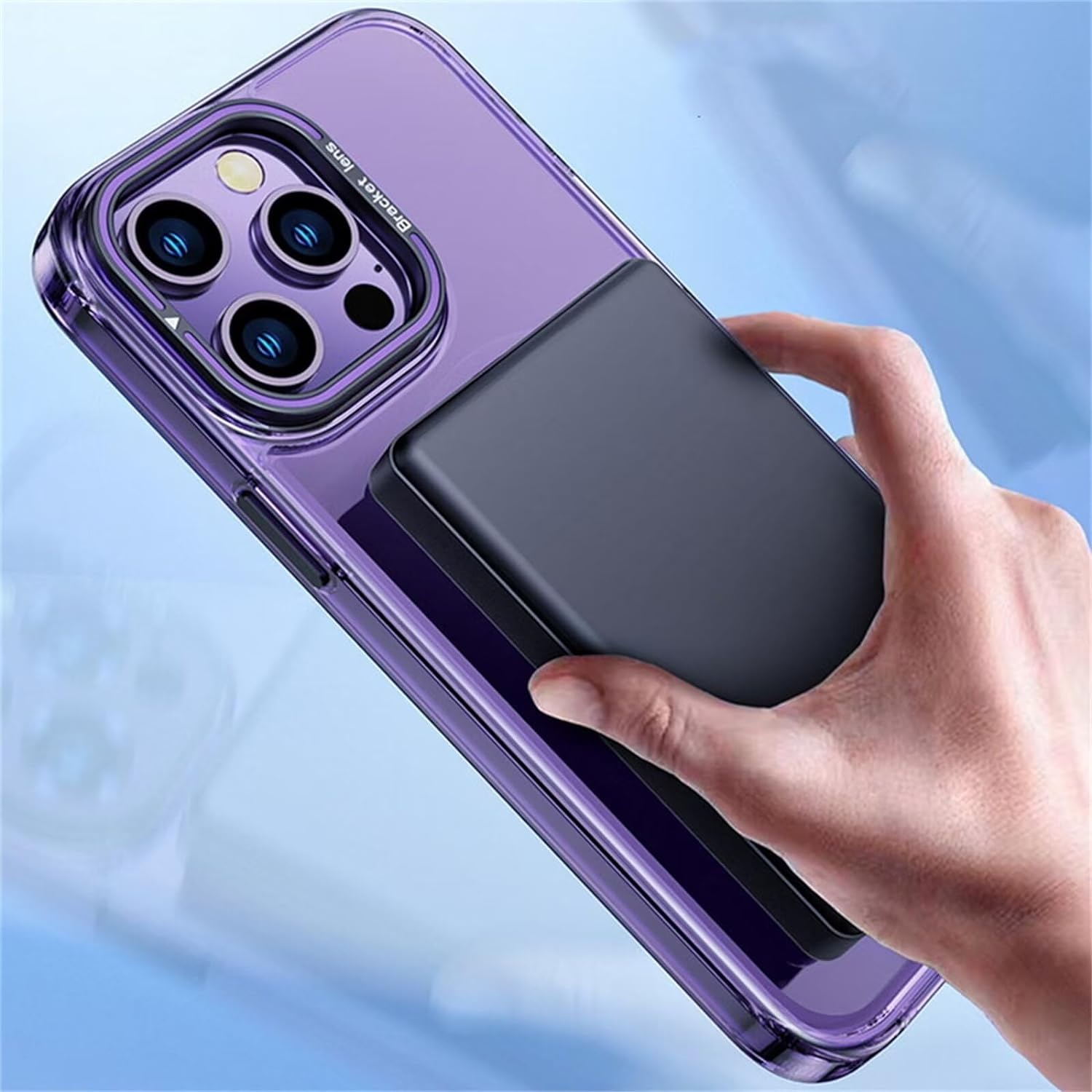 Bracket Lens Transparent Magsafe Case iPhone 15 Pro Max