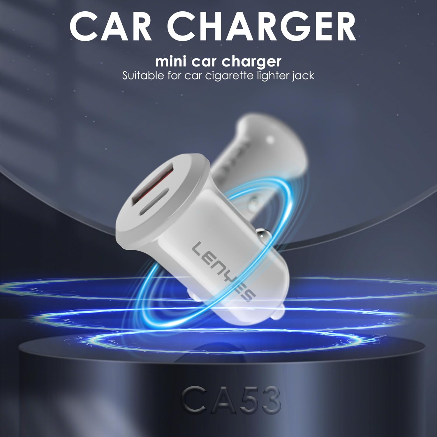 Lenyes 48W PD QC3.0 Dual-Port Mini Car Charger CA53