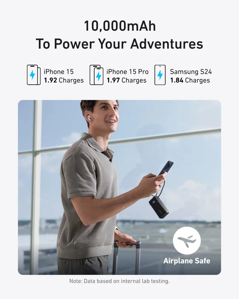 Anker Power Bank Built-In Cable 10000MHA 30W A1637