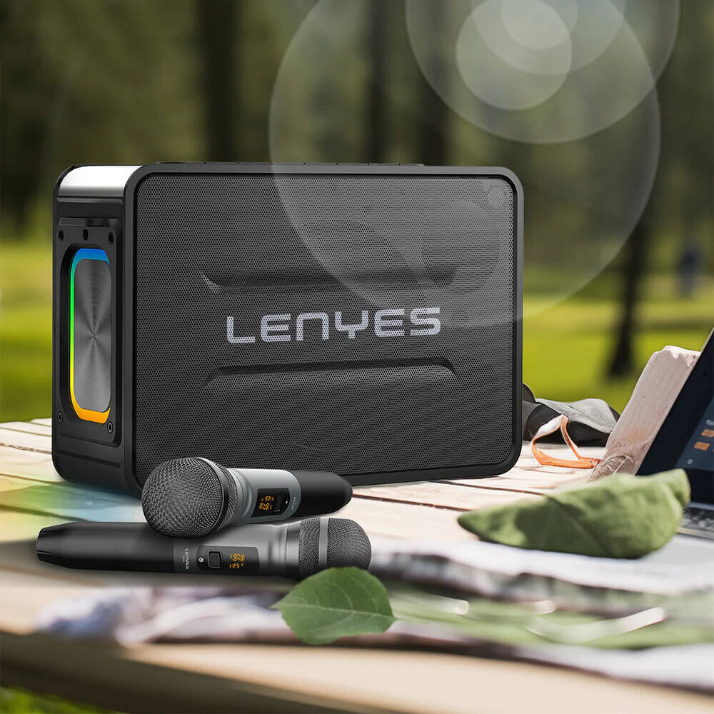 Lenyes Bluetooth 5.3 200W Dual-Mic RGB Karaoke Speaker S859
