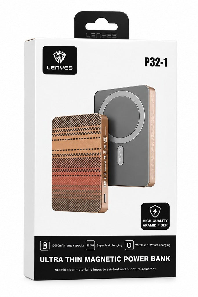 Lenyes 1000mAh 20W PD 15W Magsafe Ultra Thin Power Bank P32-1