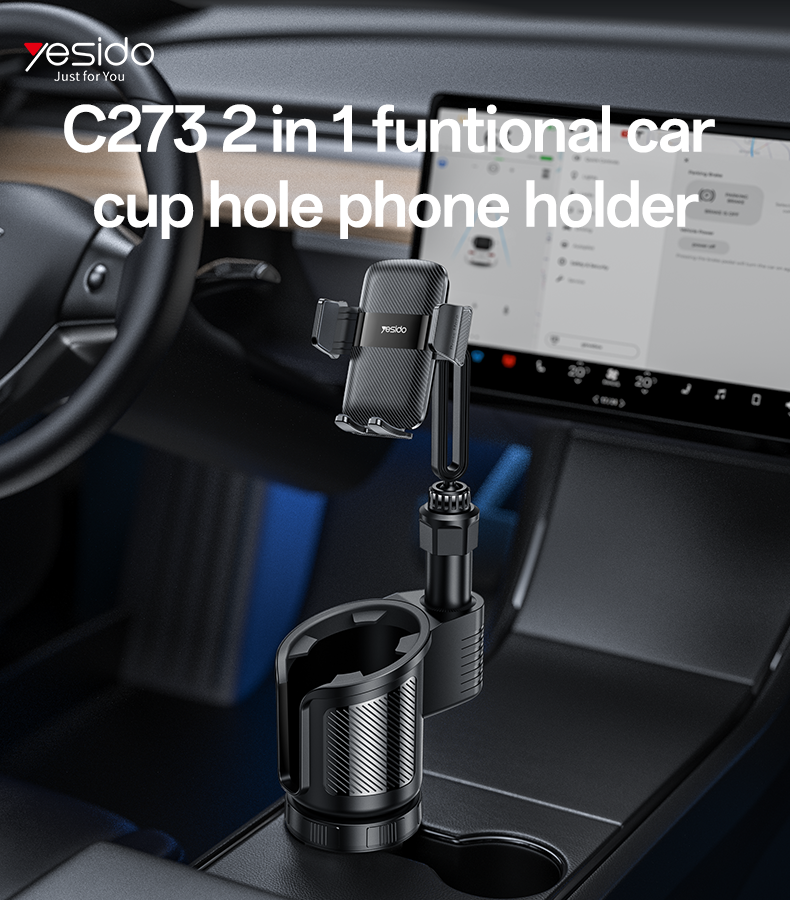 YESIDO 2 in 1 Cup Holder Mount C273